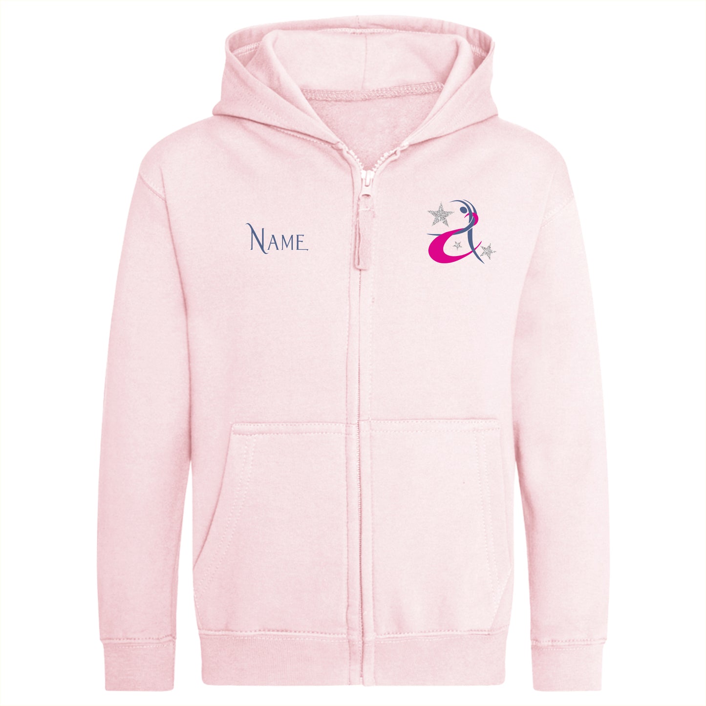 Kids Pink Zipped Hoodie - JH50J