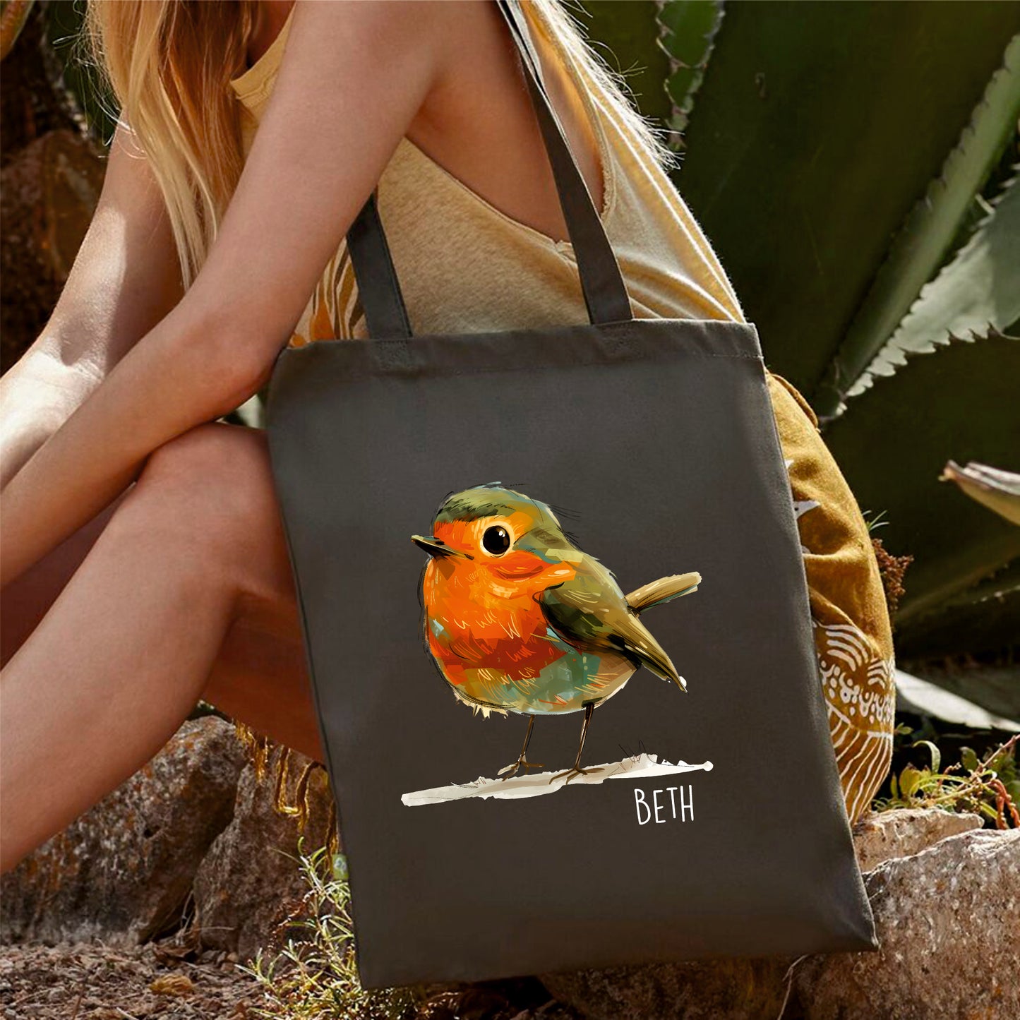 Personalised Robin Cotton Shopper - RL100