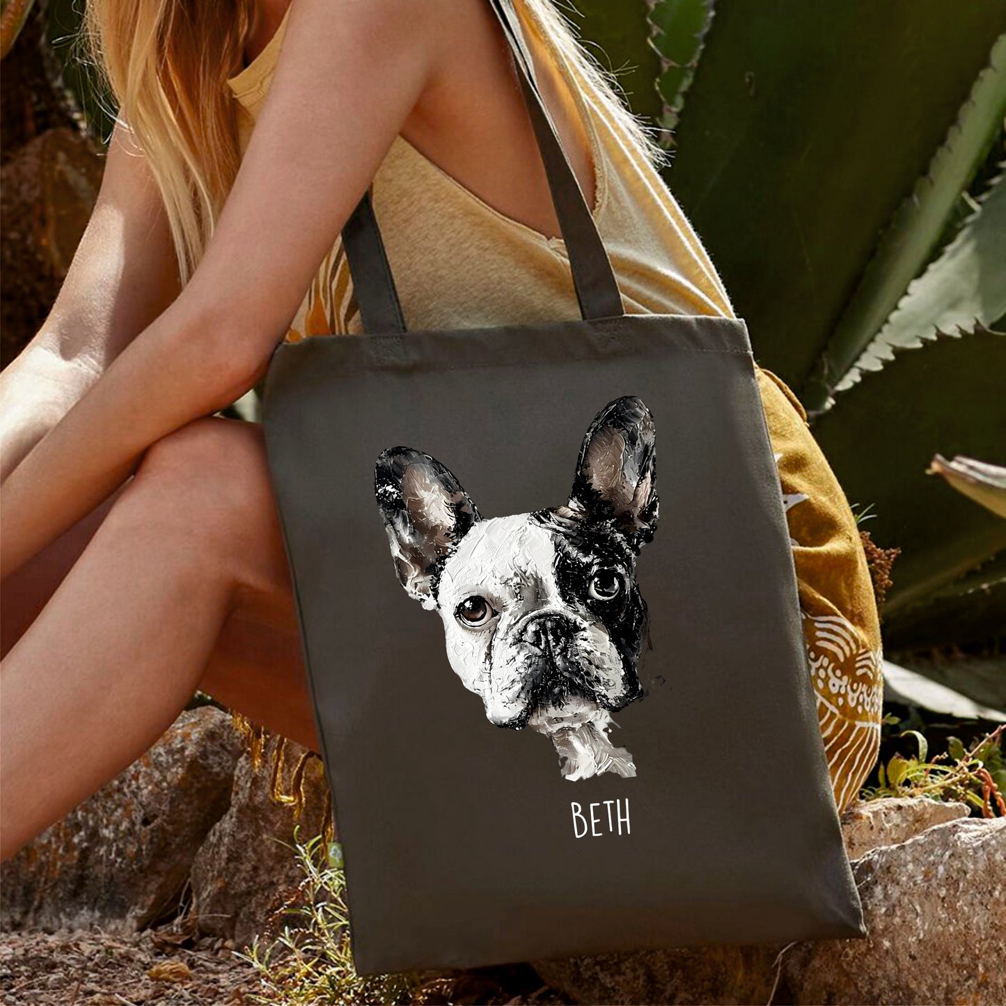 Personalised Frenchie Cotton Shopper - RL100