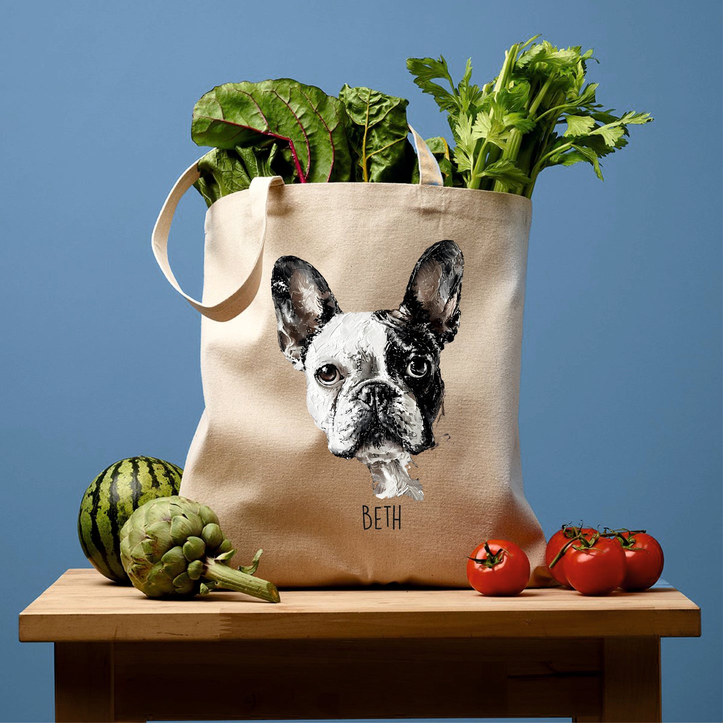 Personalised Frenchie Cotton Shopper - RL100