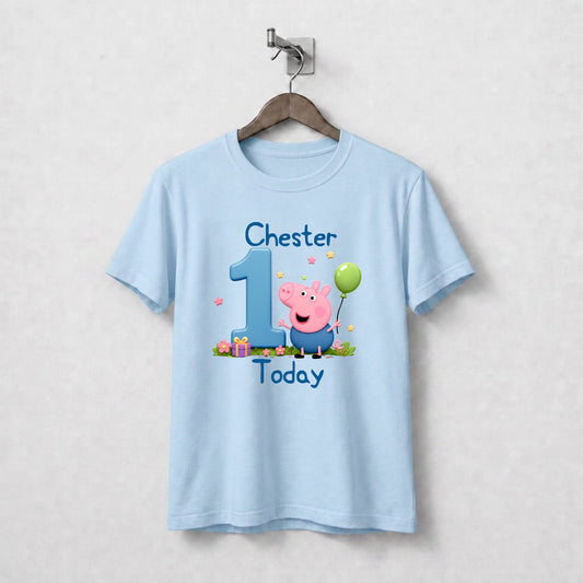 Personalised George Pig Birthday Tee Shirt.