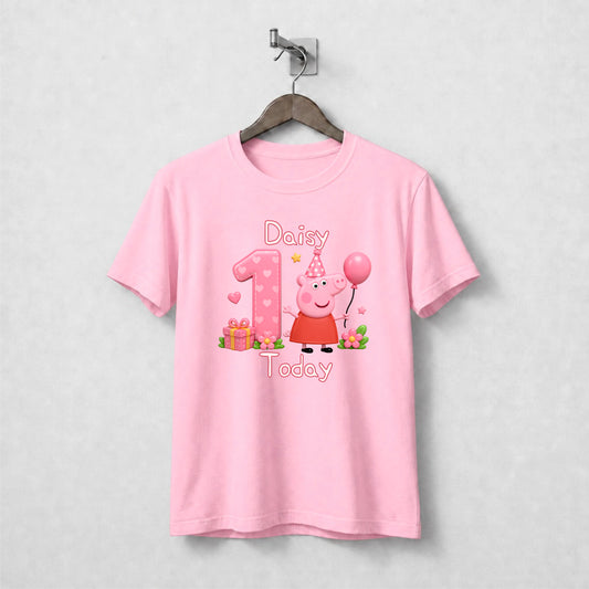 Personalised Peppa Pig Birthday Tee Shirt.