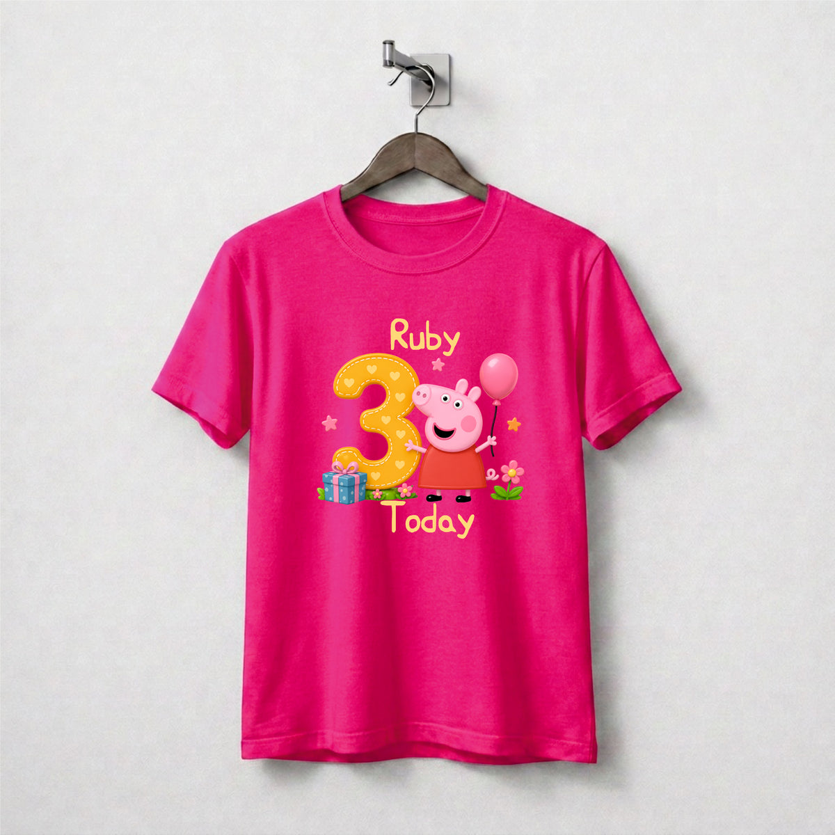 Personalised Peppa Pig Birthday Tee Shirt.