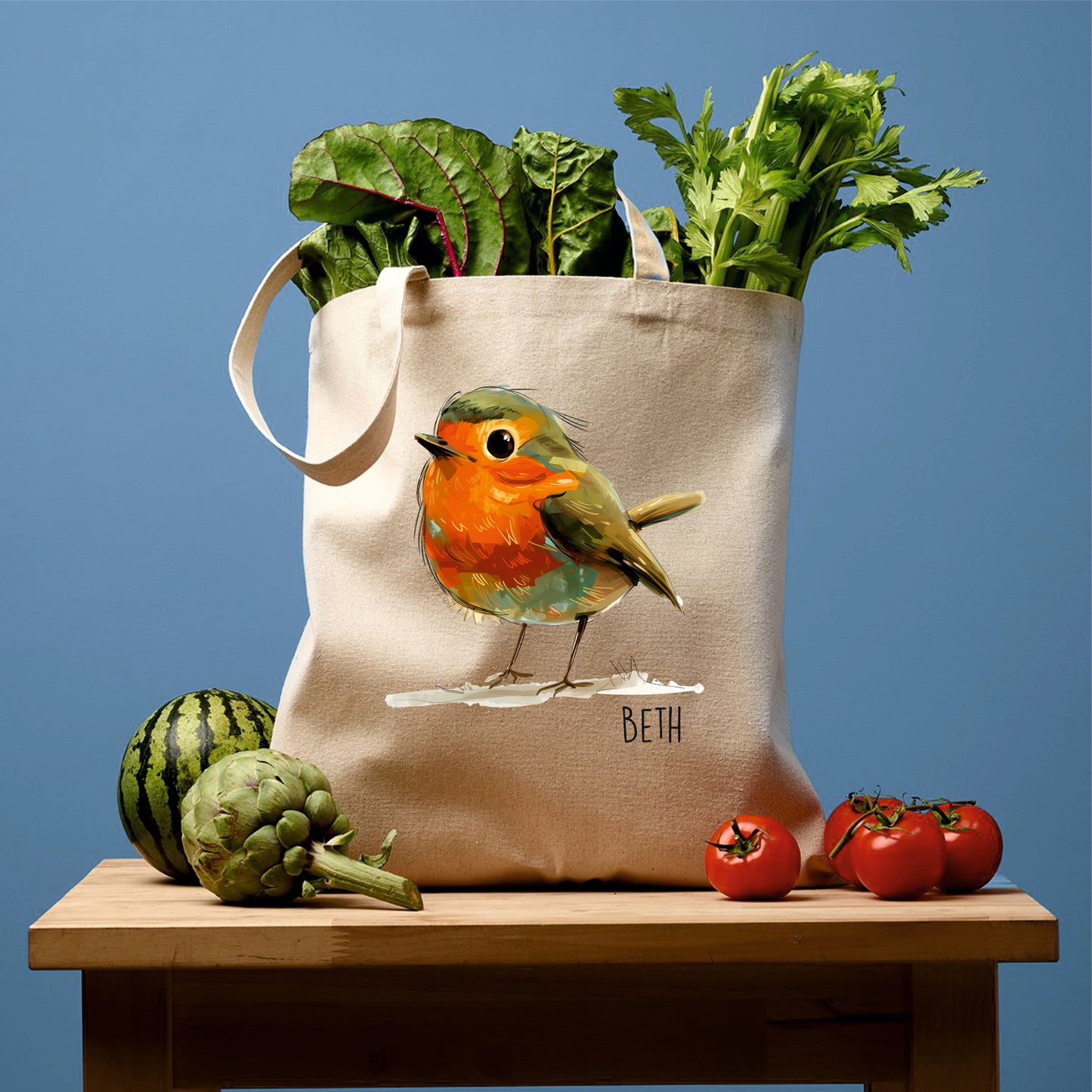Personalised Robin Cotton Shopper - RL100