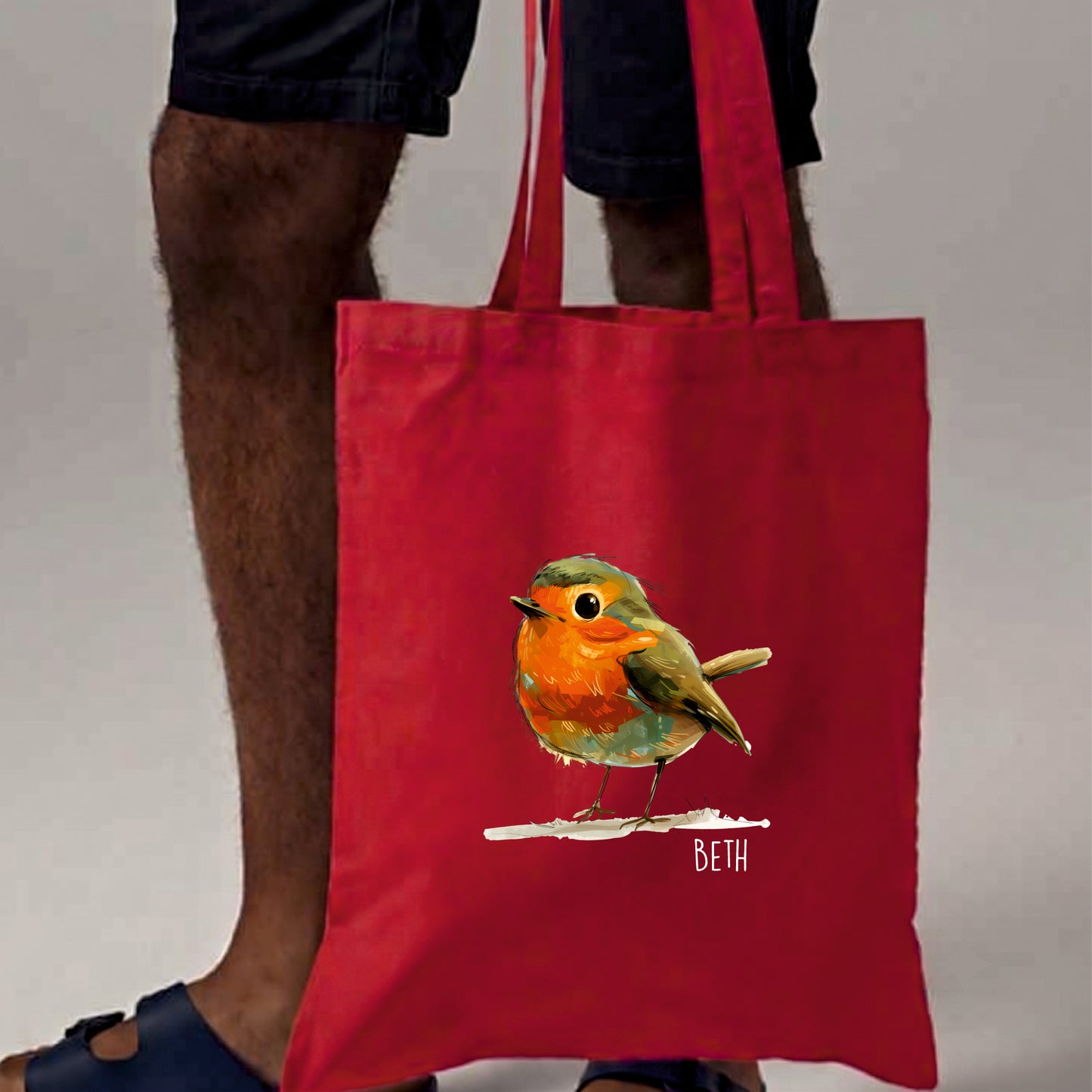 Personalised Robin Cotton Shopper - RL100